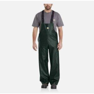 Carhartt Lightweight Waterproof Rainstorm Bib Overalls Pants Men's XXL Green